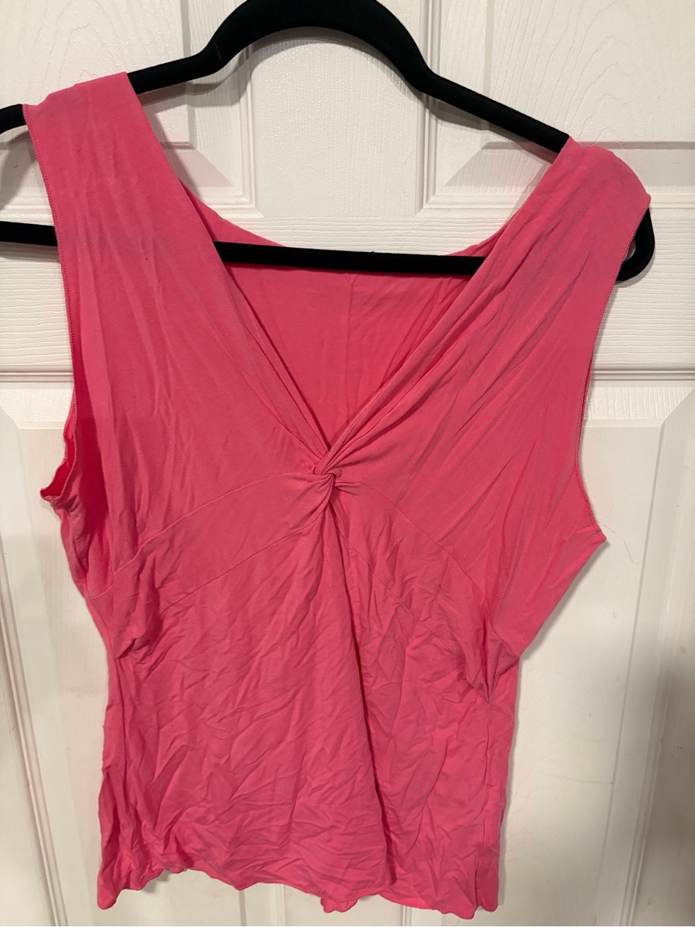 Pink Twist-Front Sleeveless Women's Top
